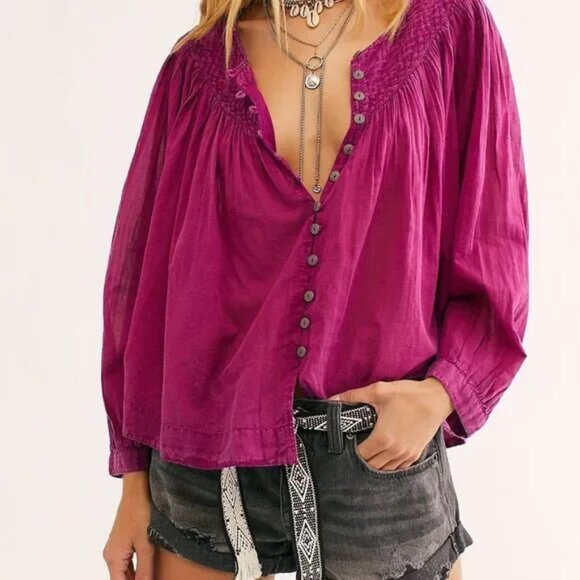 We The Free Tops - We the Free fuchsia long sleeve Top Sz M